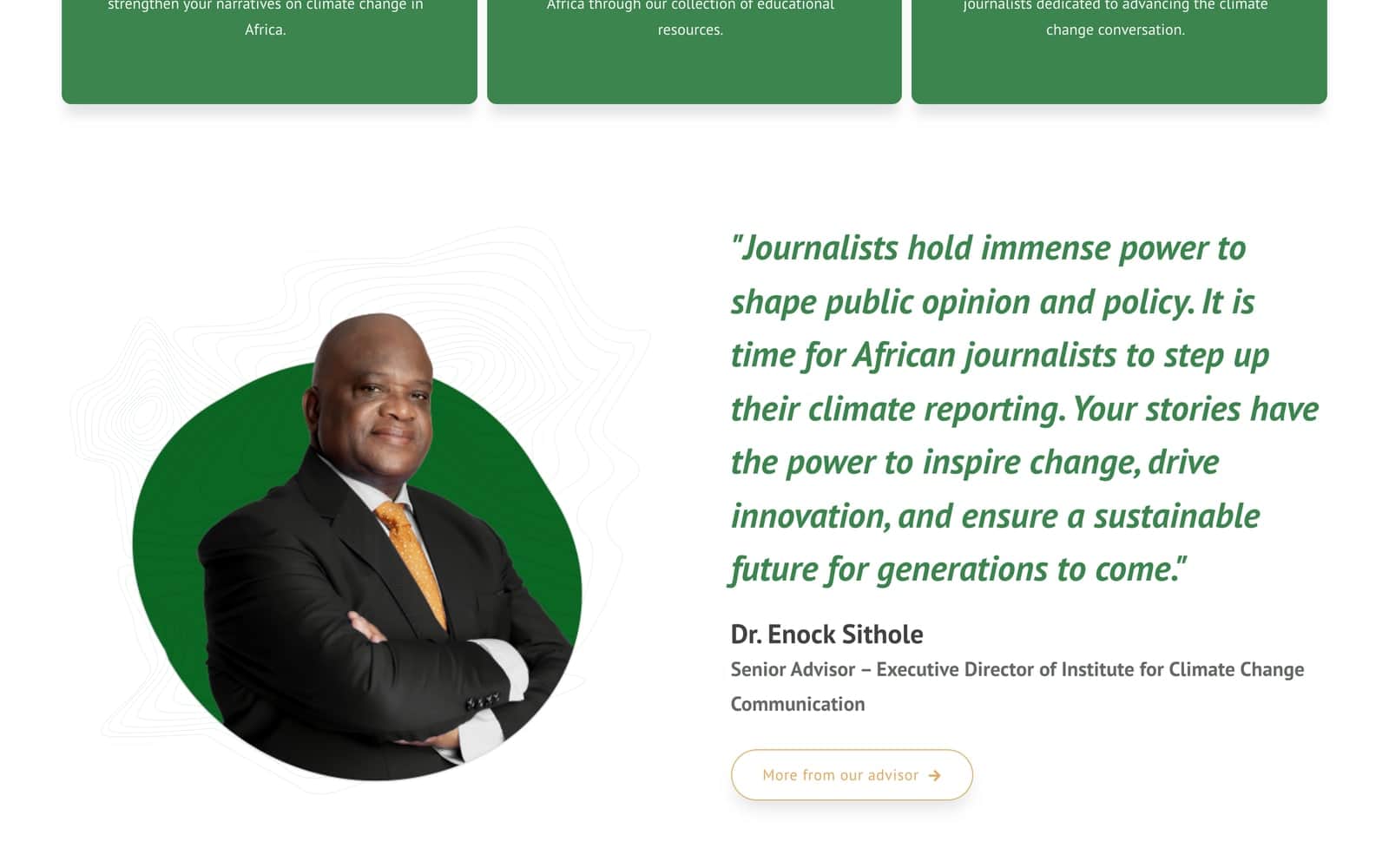 Second desktop view of Climate Reporting Toolkit